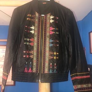 Black leather jacket from Free People